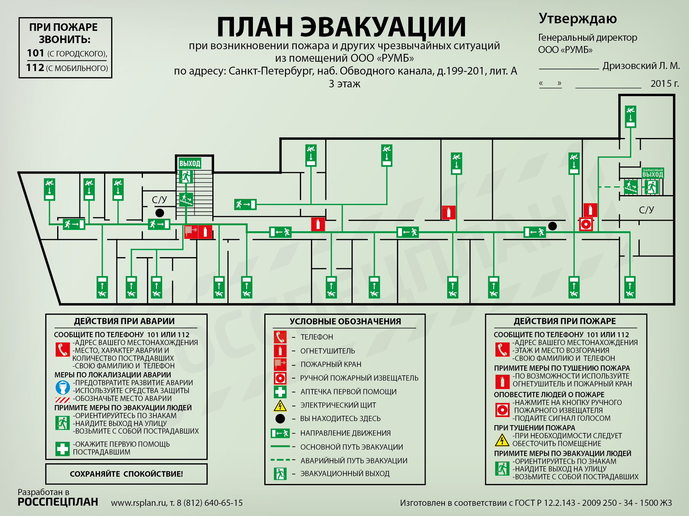 Схема этапов эвакуации